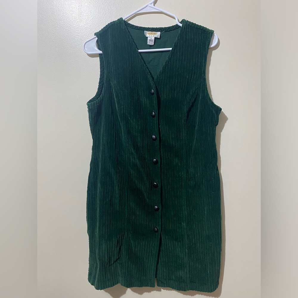 Talbots vintage petite corduroy button up dress